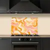 Abstract - Golvend - Oranje keuken achterwand spatscherm klein -sfeer1