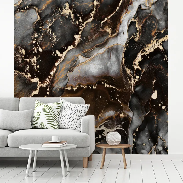 Marmer - Goud - Glitter - Luxe fotobehang vinyl groot -woonkamer
