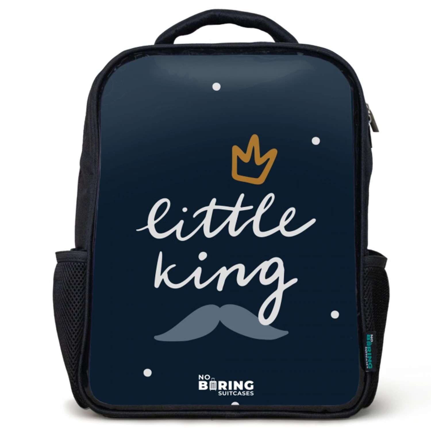 Little king met stippen Rugzak - Zwart middel -3d