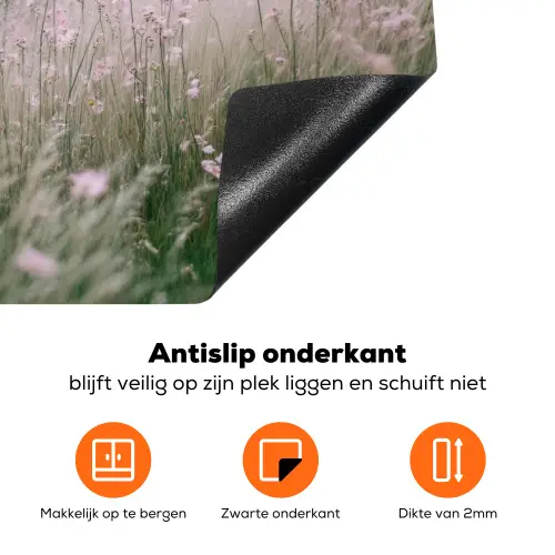 Vuurtoren - Klif - Zee - Bloemen Inductie beschermer vinyl 3mm klein -zzzzzzz-td-onderkant