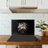 Pastel - Bloemen - Glazen - Vaas keuken achterwand spatscherm klein -sfeer2