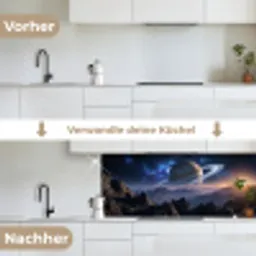 Fantasy - Kosmos - Landschap keuken achterwand 2 middel -voor-na_DE