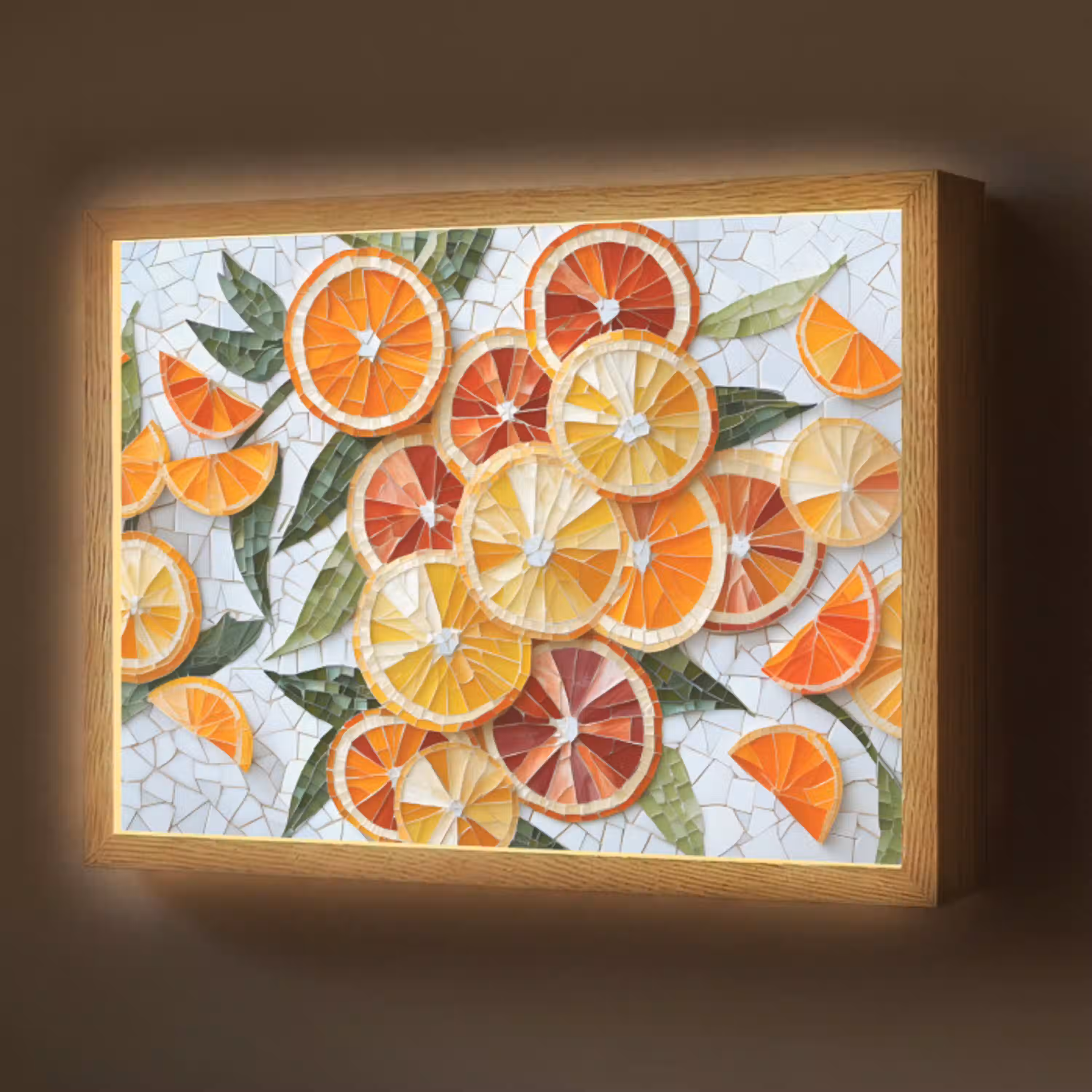 Schijfjes - Fruit - Oranje - Mozaïek Light Box met batterij (Wandlamp) middel -z3d_website