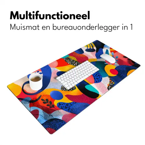 Vormen - Abstract - Stippels - Blauw Muismat XXL klein -sfeer4