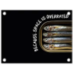 Sardines - Tekst - Vis - Blik tuinposter los doek klein -3d