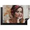 Vrouw - Verflook - Portret - Modern Inductie beschermer vinyl 3mm klein -3d