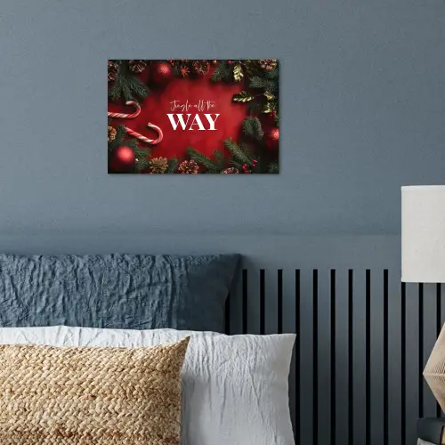 Kerst - Quote - Rood - Kerstballen poster papier klein -sfeer2