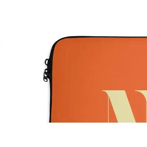Oranje - Gebroken wit - Nice laptophoes neopreen klein -detail