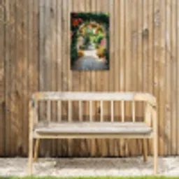 Doorkijk - Bloemen - Natuur - Bloementuin Tuinposter op houten frame 2 cm dik klein -sfeer4