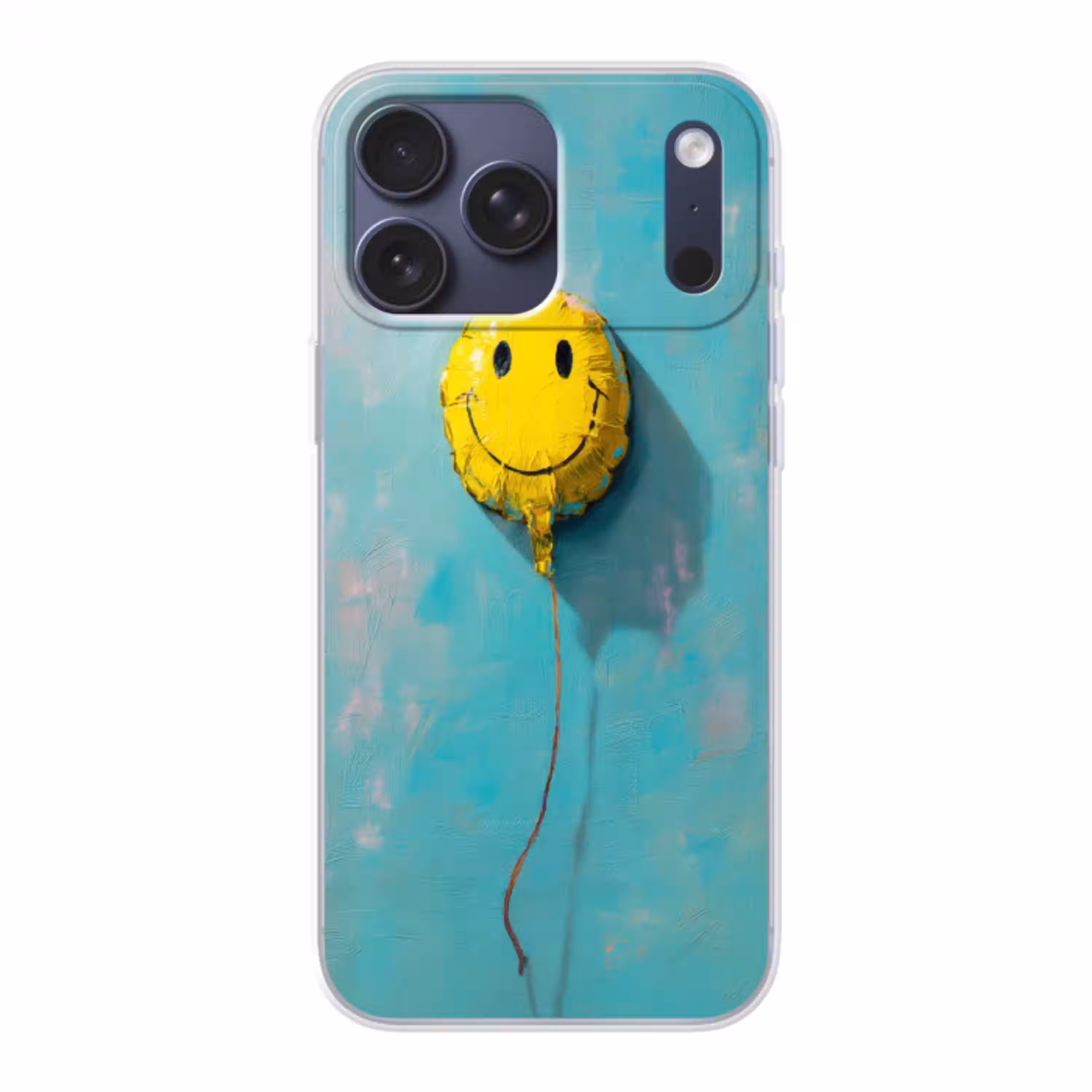 Ballon - Geel - Smiley Telefoonhoesje iPhone 17 Pro Max klein -3d