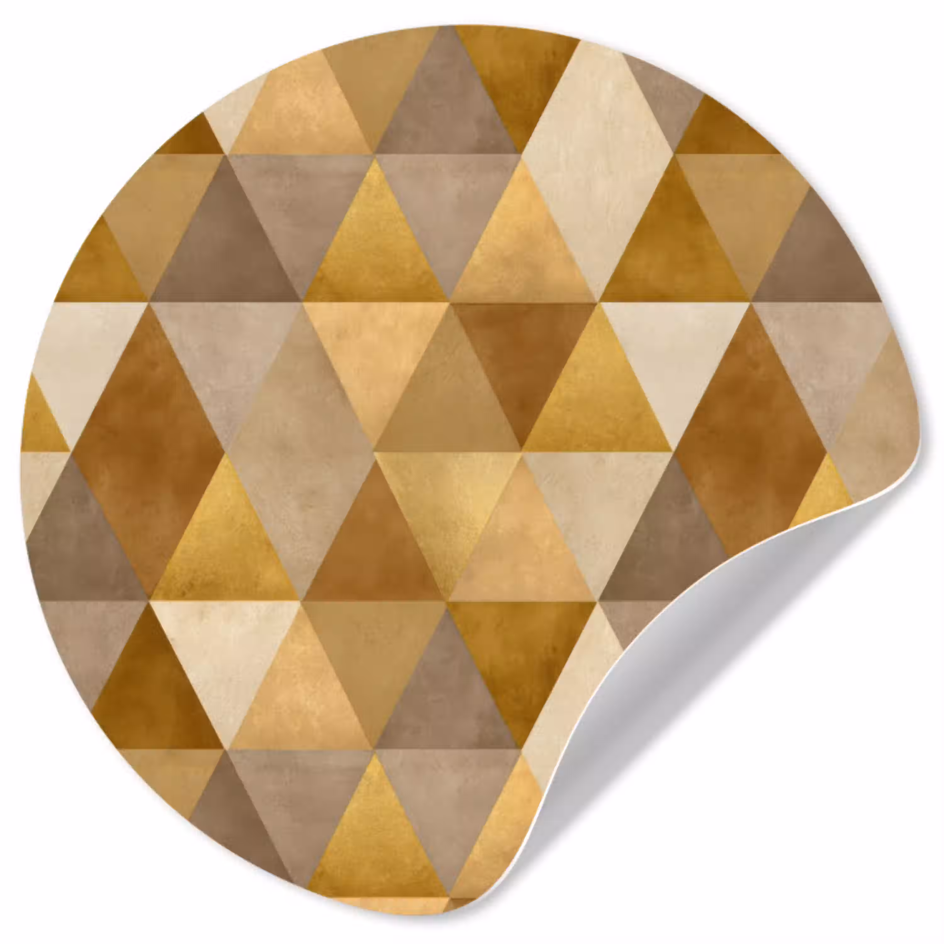 Geometrisch - Driehoek - Goud Wandcirkel behangsticker klein 186 -3d