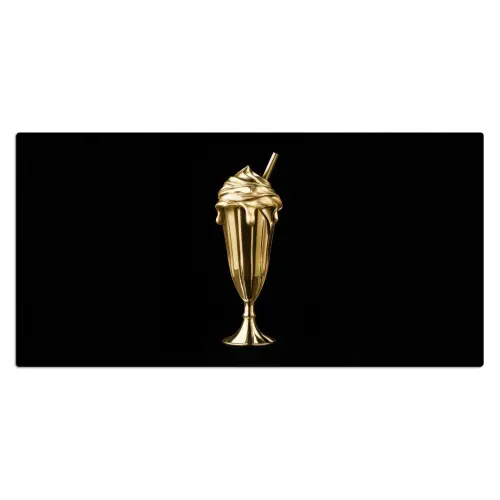 Milkshake - Goud - Drinken - Zwart Muismat XXL klein -3d_leeg