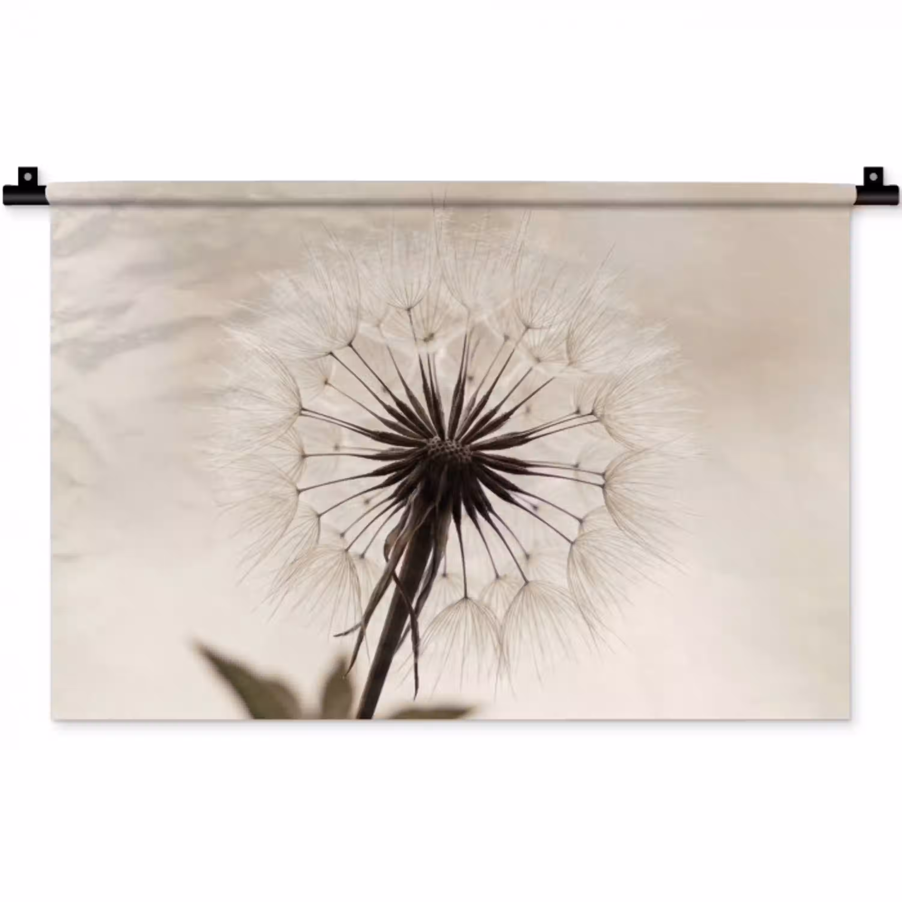 Paardenbloem - Minimalistisch - Wit Wandkleed katoen klein -zz3d