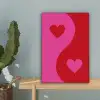 Minimalistisch - Rood - Roze - Hartjes canvas 2cm klein -sfeer4