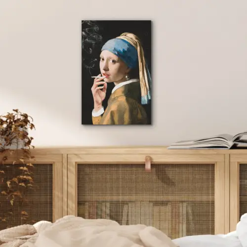 Meisje met de parel - Johannes Vermeer - Sigaretten aluminium wit klein -sfeer3