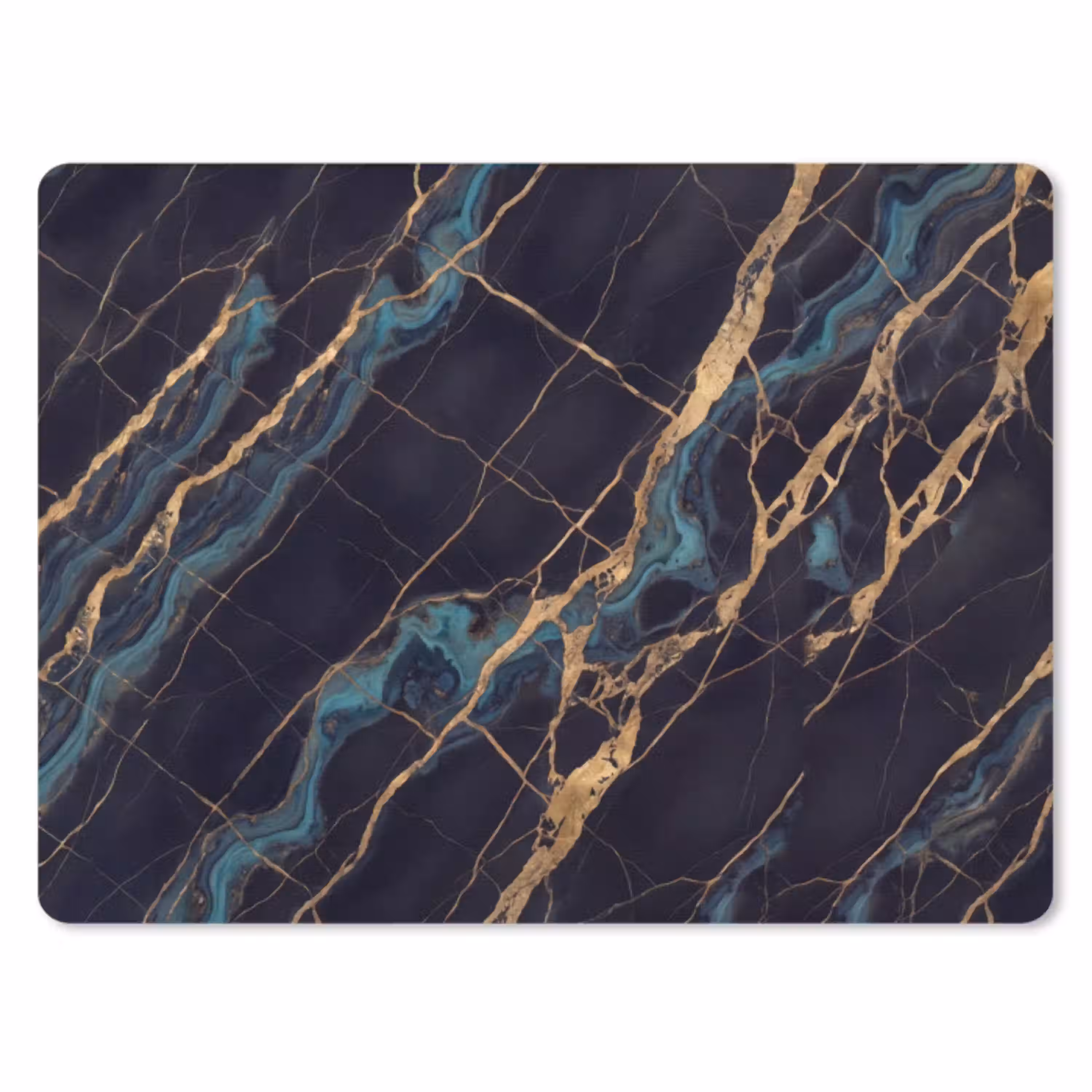 Abstract - Gouden lijnen - Kunst - Modern - Zwart muismat rubber klein -3d