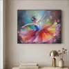 Schilderij - Olieverf - Dans - Ballerina Textielframe zwart klein -sfeer2