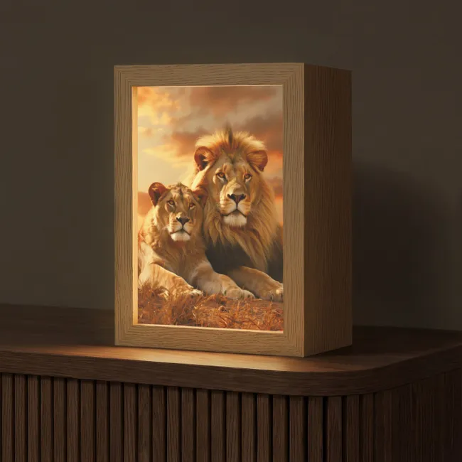Table Lamp - Lions - Sunset - Africa - Savannah - Animals
