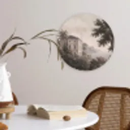 Zee - Villa - Beige Wandcirkel kunststof plaat 5mm dik klein -sfeer4