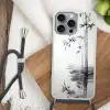 Bamboestammen - Water - Minimalistisch - Wit Hoesje iPhone 16 Pro Max met koord klein -sfeer4