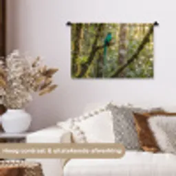 Quetzal - Jungle - Natuur - Groen Wandkleed katoen klein -sfeer1