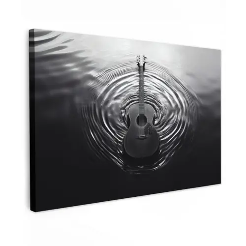 Gitaar - Hout - Water canvas 2cm klein -z3d
