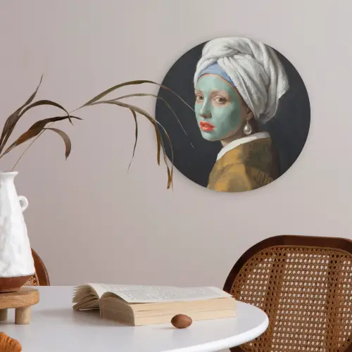 Iconisch - Modern - Kleurrijk Akoestische PET Vilt - Rond klein -sfeer3