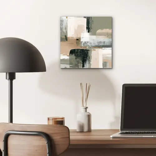 Penseelstreken - Abstract - Aardetinten aluminium wit klein -sfeer5