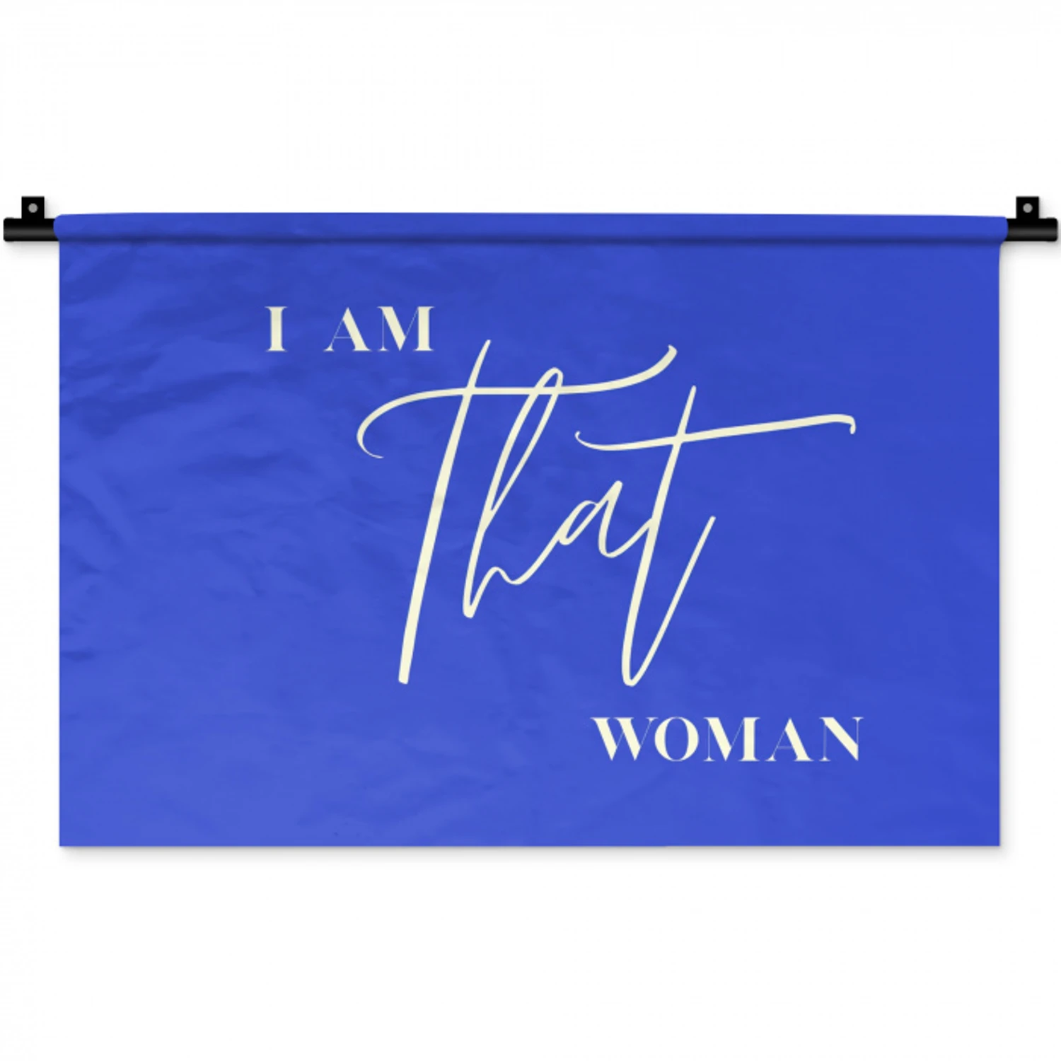 Blauw - I am that woman - Sierlijk - Minimalistisch Wandkleed katoen klein -zz3d
