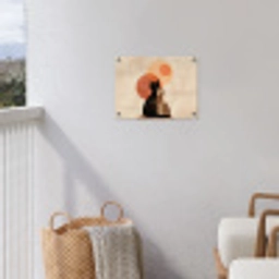 Katten - Zwart - Abstract - Cirkels tuinposter los doek klein -sfeer8