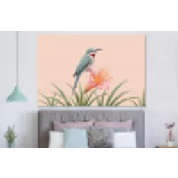 Vogel - Bloem - Natuur - Roze forex 5mm xxl -slaapkamer