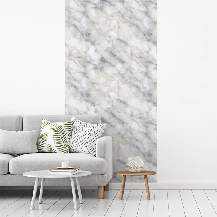 Grijs - Marmer - Gedetailleerd fotobehang vinyl groot 64 -woonkamer
