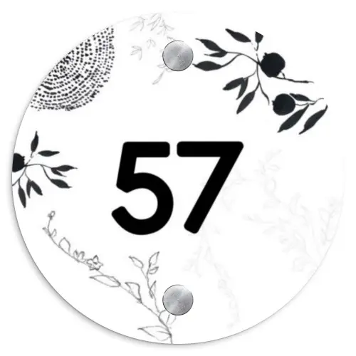 Botanisch - Traditioneel Naambord Rond klein -3d