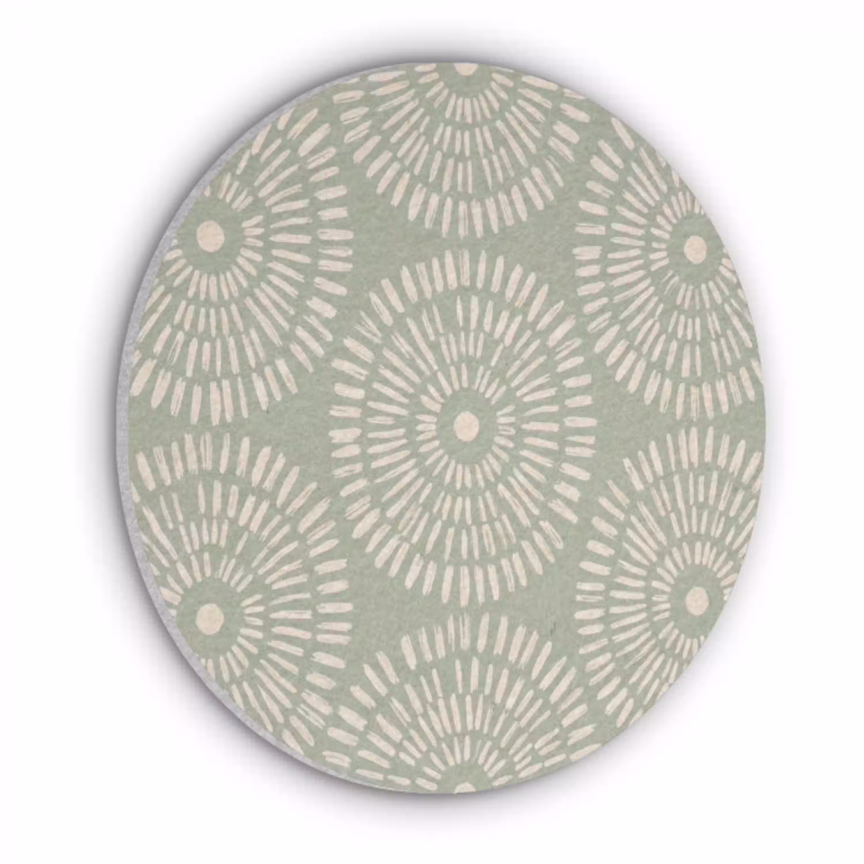 Patroon - Cirkels - Abstract - Modern - Groen Akoestische PET Vilt - Rond klein -3d