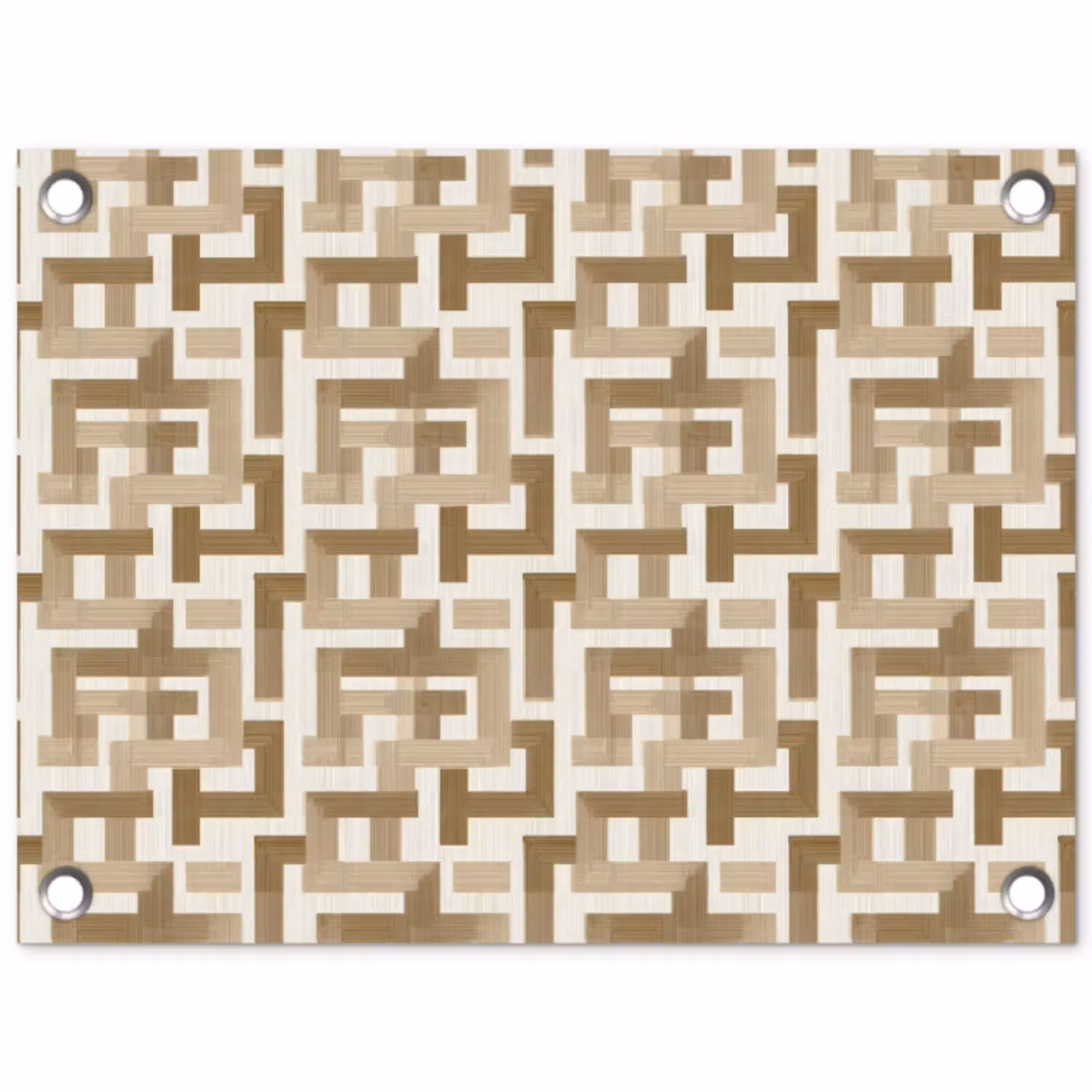 Geometrisch - Retro - Bruin tuinposter los doek klein 239 -3d