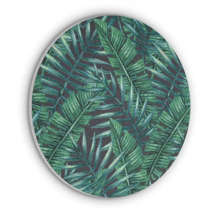 Bladeren - Jungle - Tropical Akoestische PET Vilt - Rond klein -3d