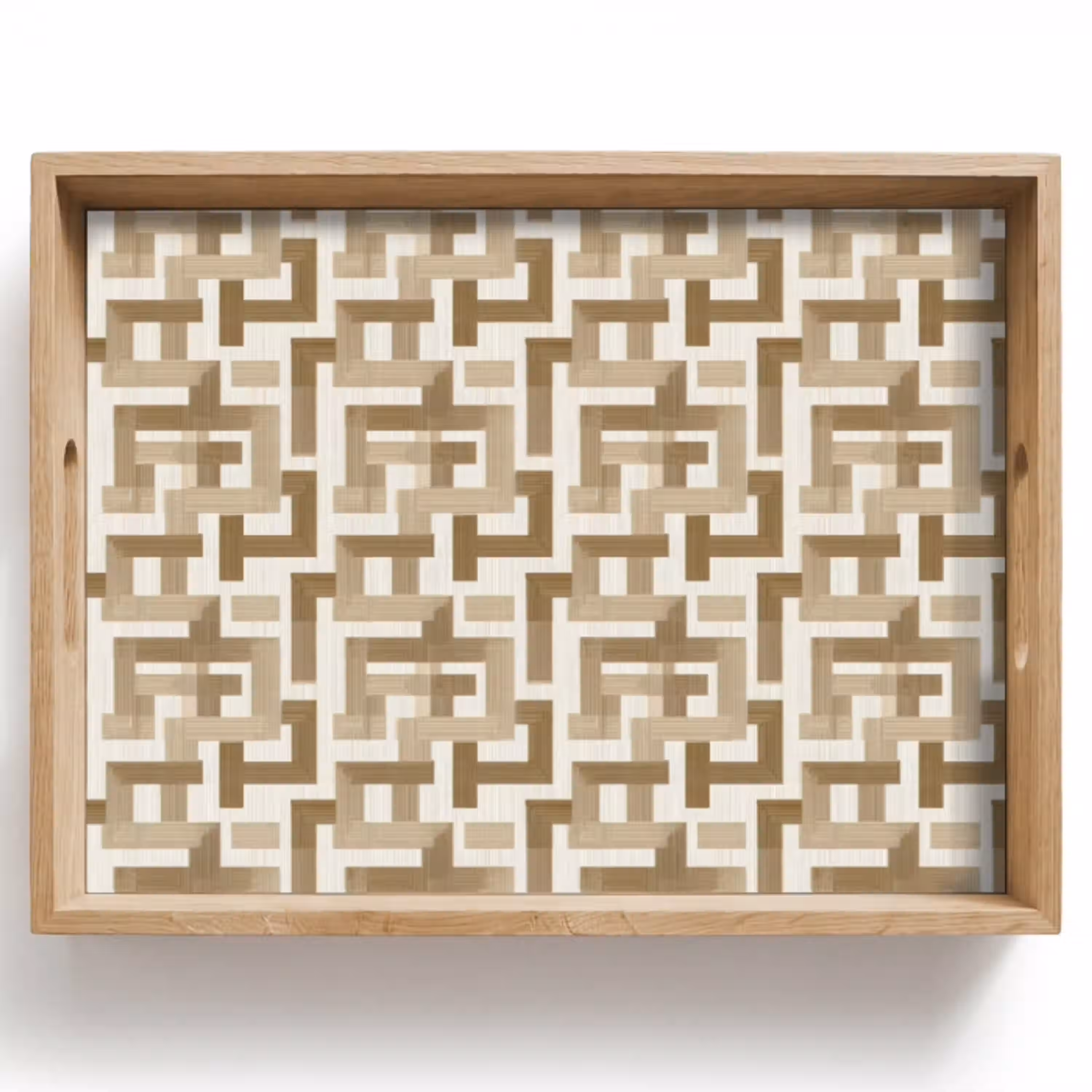 Geometrisch - Retro - Bruin Dienblad Rechthoek middel 911 -z3d_shopping