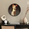 Kat - Geschilderd - Artistiek - Wit Fotolijst rond zonder passe partout klein -sfeer1