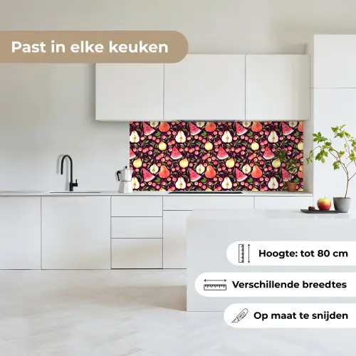 Donker - Bladeren - Fruit - Patroon keuken achterwand 2 middel 871 -sfeer4_NL