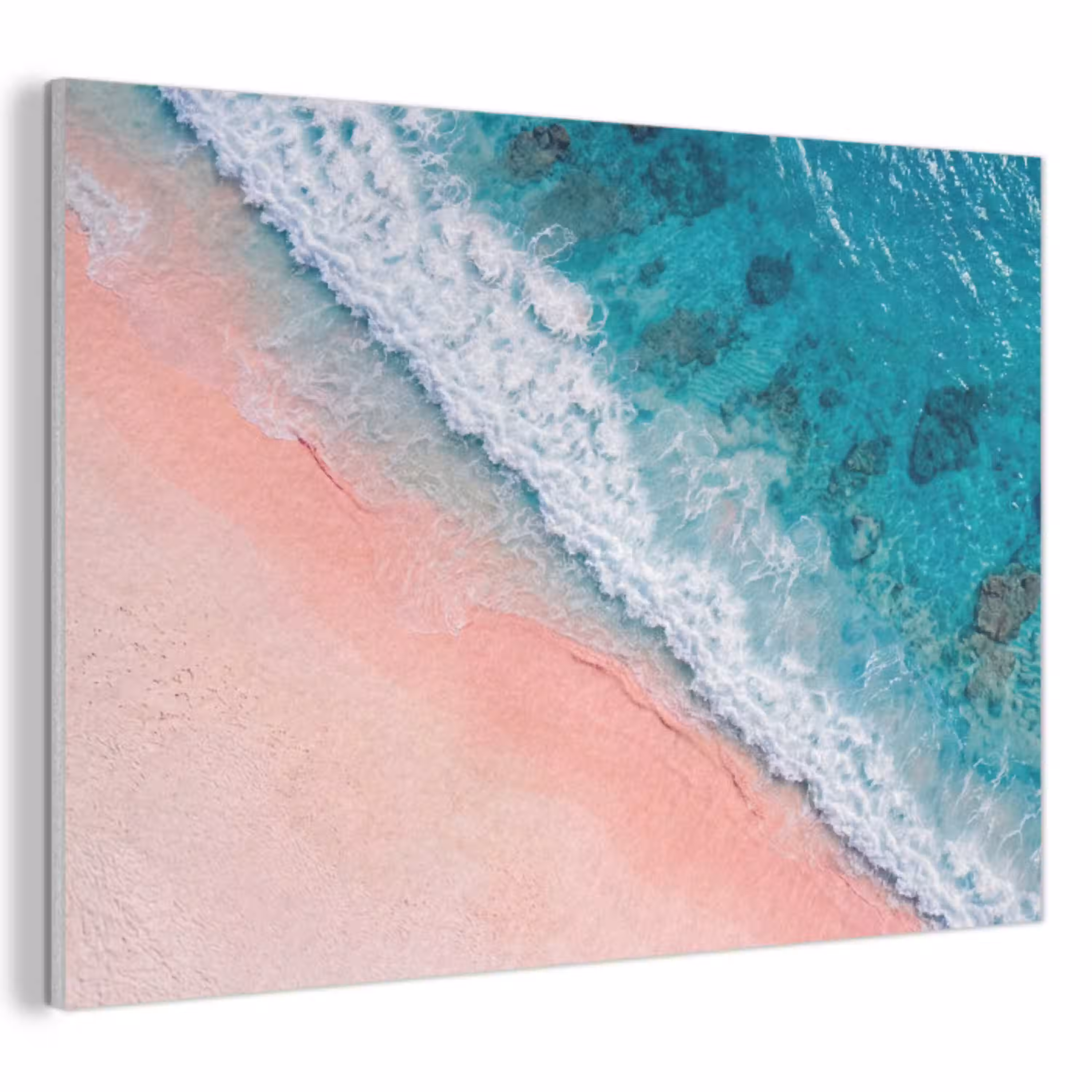 Strand - Oceaan - Golven - Roze Zand - Natuur PET vilt klein -3d