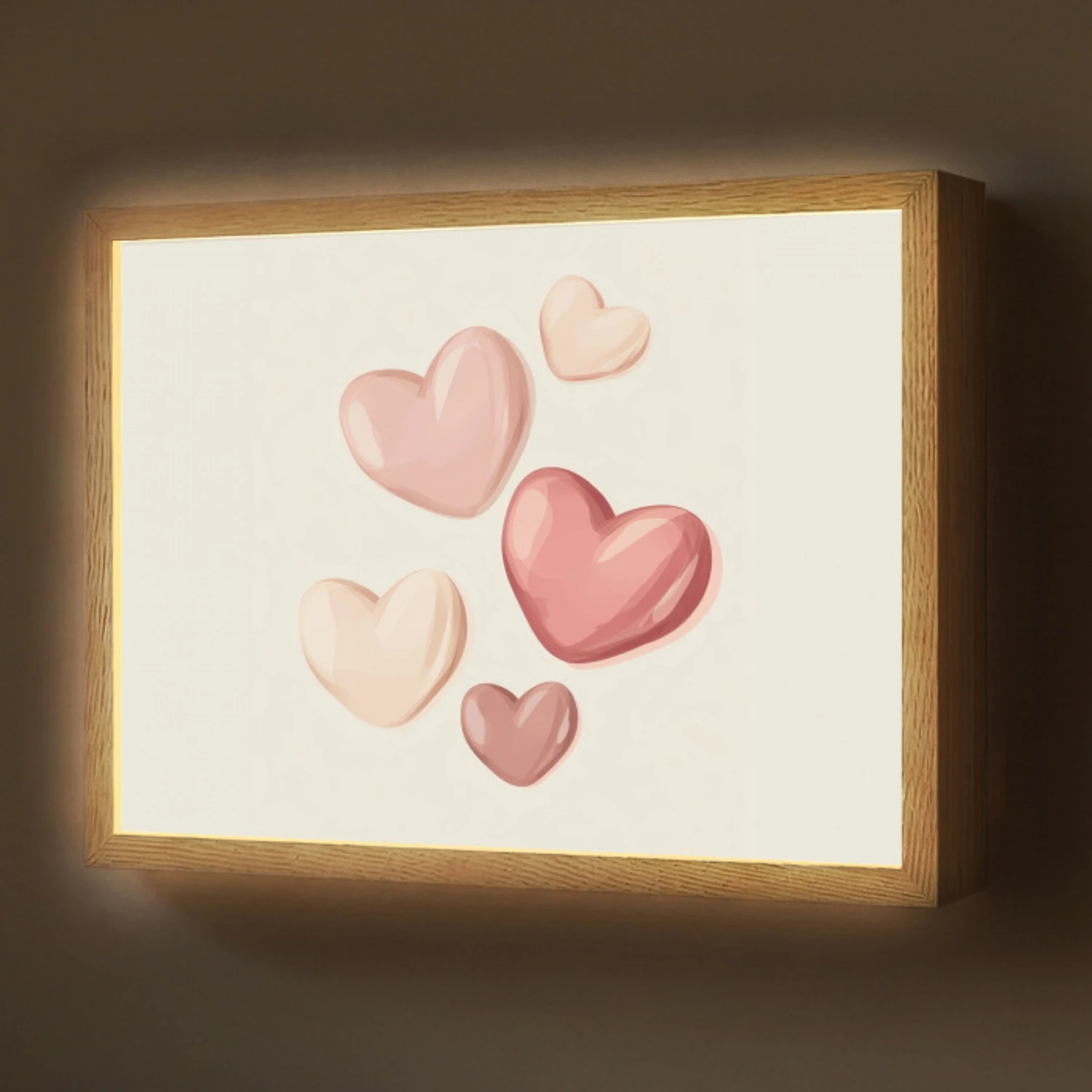 Harten - Rood - Roze - Zwevend Light Box met batterij (Wandlamp) middel -z3d_website