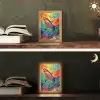 Haai - Koraalrif - Abstract - Kleurrijk Light Box met kabel (Tafellamp) klein -sfeer3