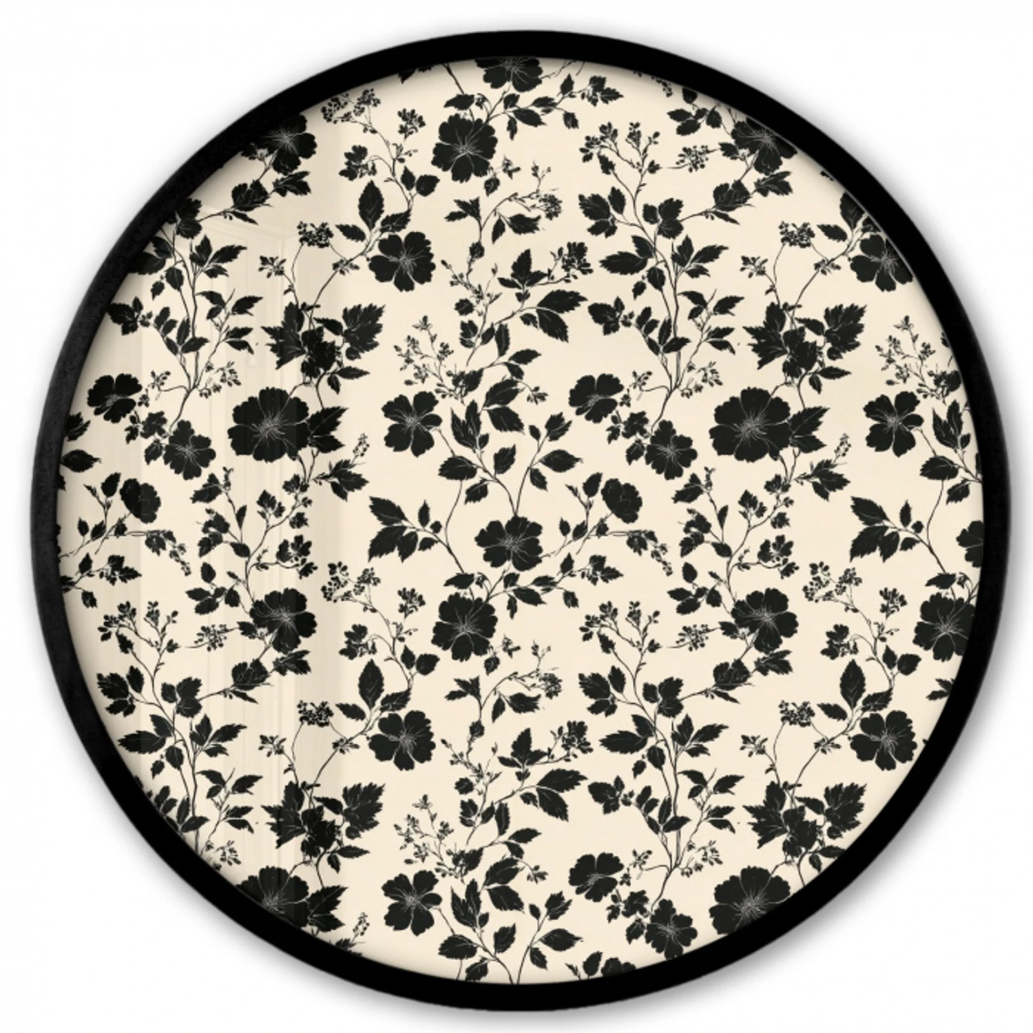 Bloemen - Dessin - Zwart Fotolijst rond zonder passe partout klein 856 -3d