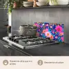Bloemen - Blauw - Roze keuken achterwand spatscherm klein -usp_IT