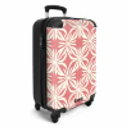 Roze - Bloemenmotief - Wit - Modern NBS - Handbagage koffer - Volwassenen Unisex middel -productfoto_3d