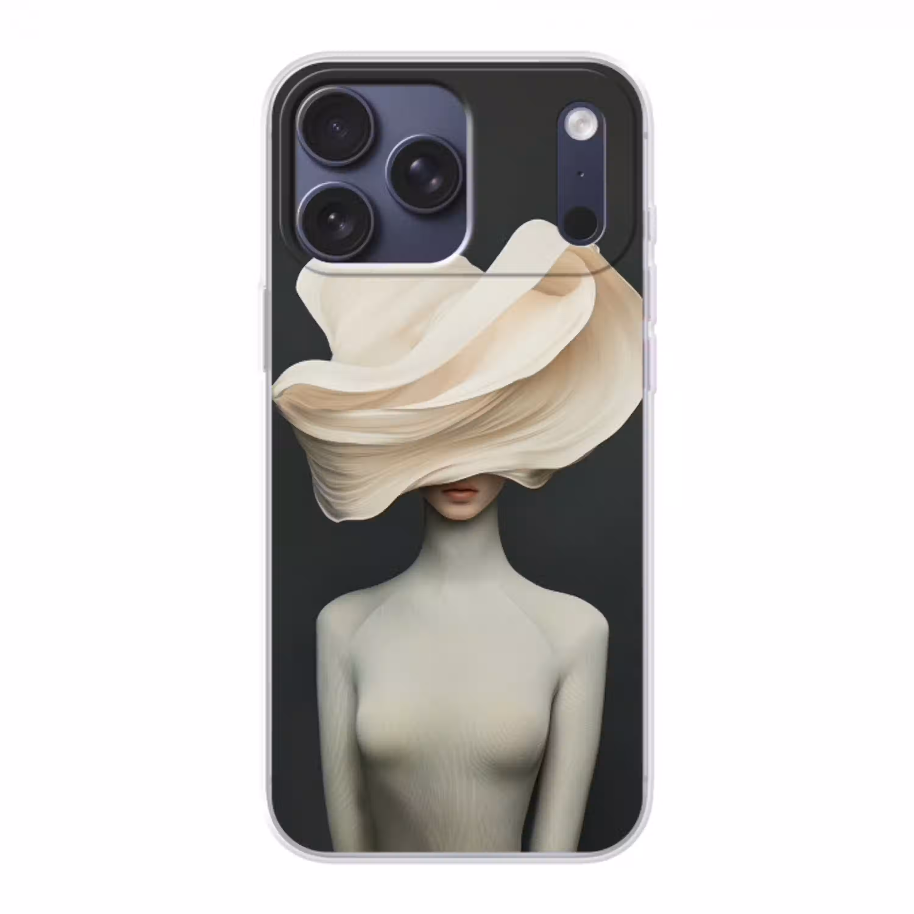 Vrouw - Beige - hoed Telefoonhoesje iPhone 17 Pro Max klein -3d