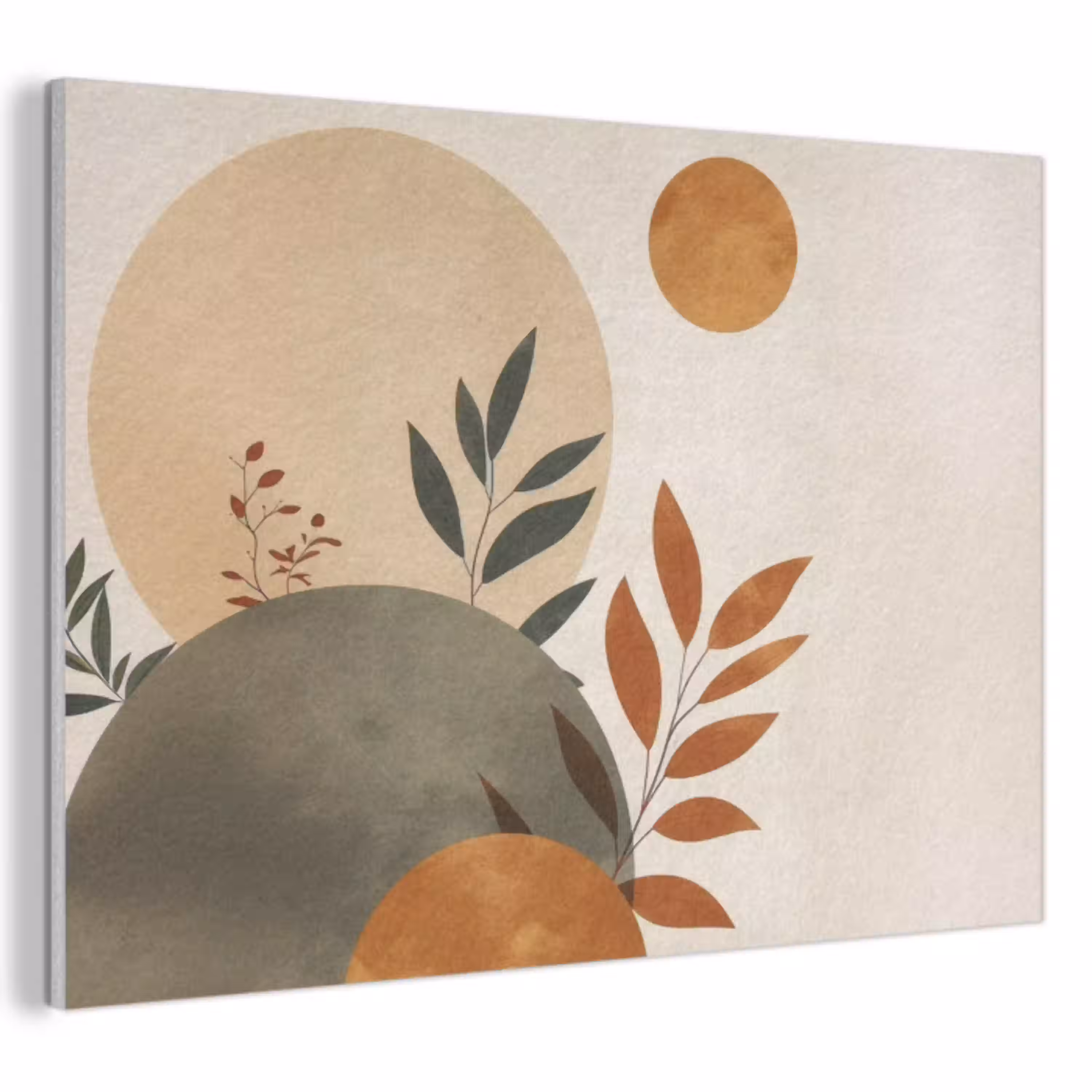 Vormen - Rond - Bladeren - Beige PET vilt klein -3d
