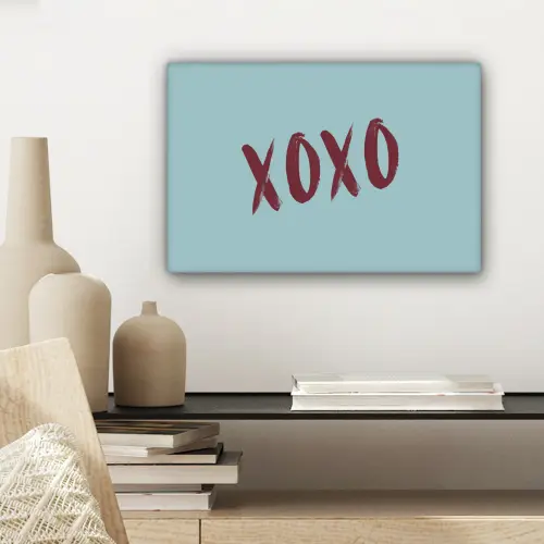 XOXO - Blauw - Rood canvas 2cm klein -sfeer6