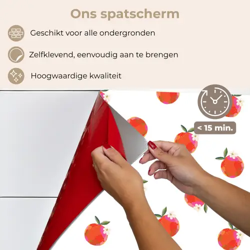 Oranje - Sinaasappel - Bloemetje keuken achterwand spatscherm klein 900 -spatscherm_NL
