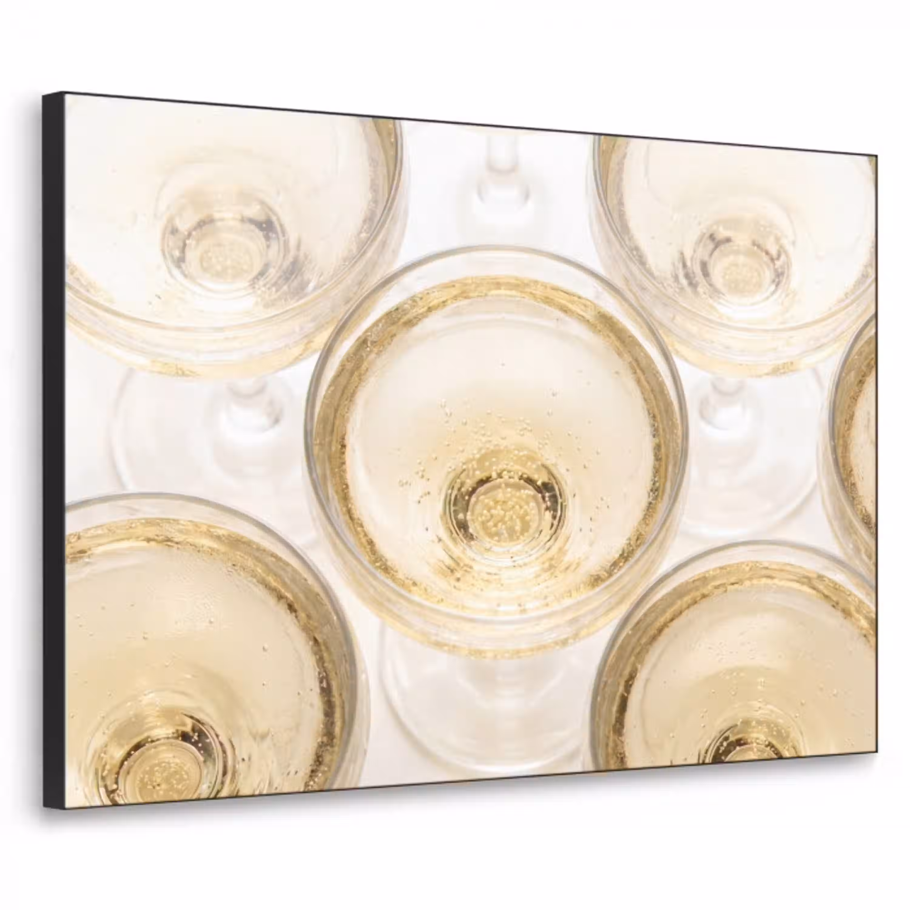 Drank - Glazen - Feest - Goud Textielframe zwart klein -3d